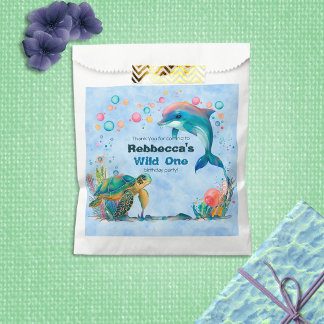 Sacolinha Blue Wild One Undersea Wonders Favorece Bolsas