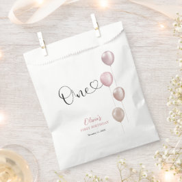 Sacolinha Blush Balloons Girl Primeiro Aniversário
