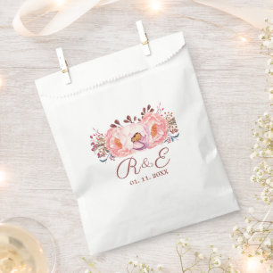 Sacolinha Blush Floral Personalizado Bolsas Favoráveis de Ca