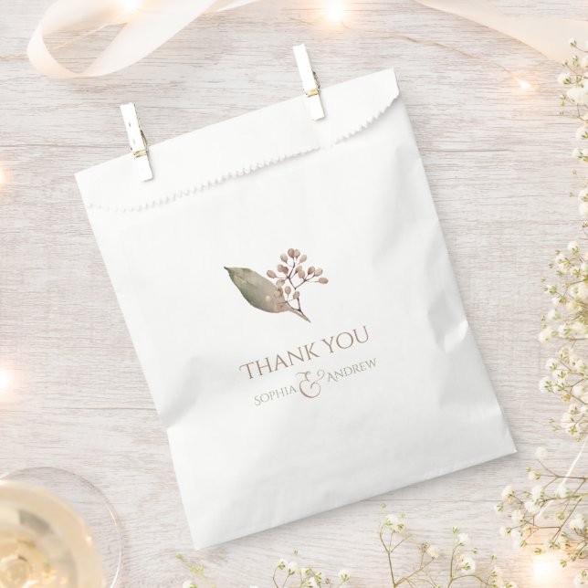 Sacolinha Boas-vindas de vegetação botânica elegante (Cortado)