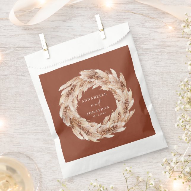 Sacolinha boêmia moderna pampas de erva-de-ferrugem (Cortado)