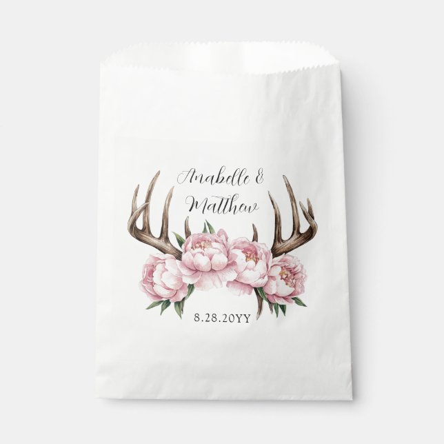 Sacolinha Boho Antler com Casamento de Peões Rosa (Frente)