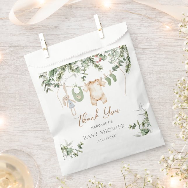 Sacolinha Boho Boy Winter Chá de fraldas Obrigado (Cortado)