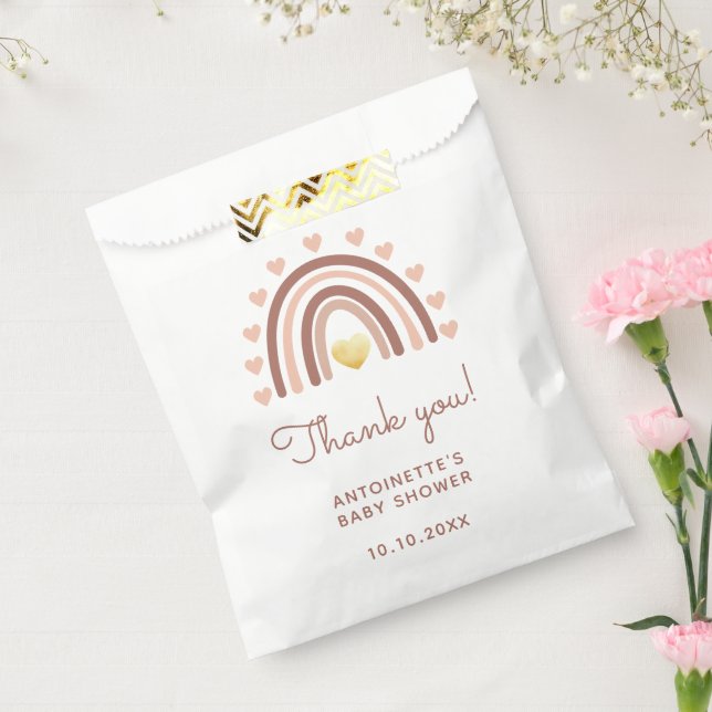 Sacolinha Boho Chá de fraldas Arco-Íris Obrigado Pink (Selado)