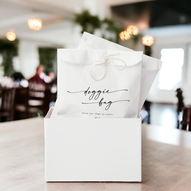 Sacolinha Boho Chic Black and White Weding Dog Treat (Criador carregado)