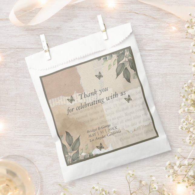 Sacolinha boho chic vintage verde obrigado de casamento (Cortado)