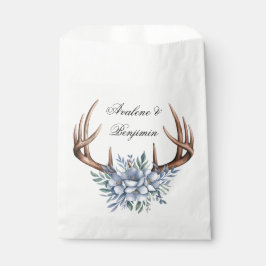 Sacolinha Boho Deer Antler com Casamento Floral Azul