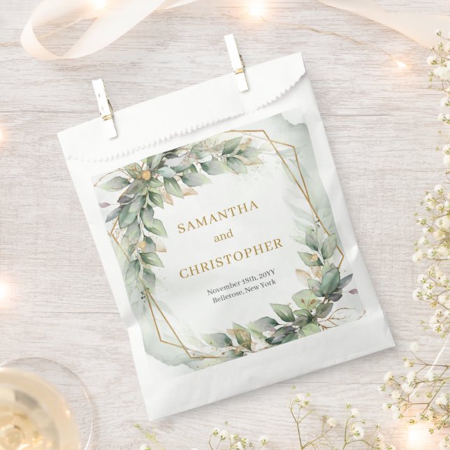 Sacolinha Boho eucalipto-verde-ouro Elegante (Cortado)