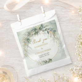 Sacolinha Boho Eucalyptus verde galhos falsos de ouro