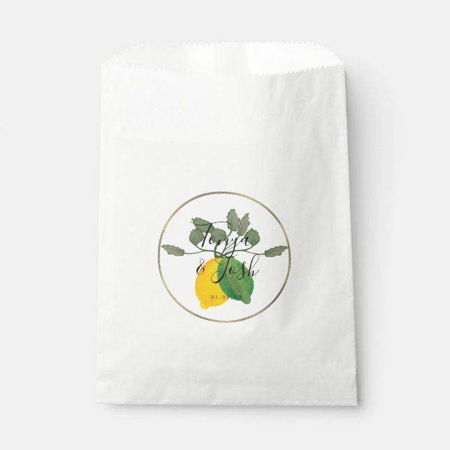Sacolinha Boho Falso Aro de Ouro Limão Lima (Frente)