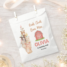 Sacolinha Boho Farm Animal 1st Birthday |Cute Rustic Barnyad