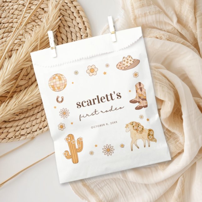 Sacolinha Boho First Rodeo Cowgirl Bolsas de Aniversário (Criador carregado)