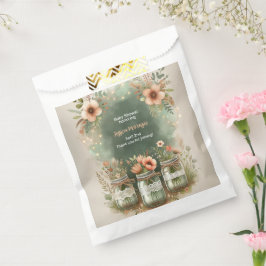 Sacolinha Boho Floral Rustic Floral Mason Jar Chá de fraldas