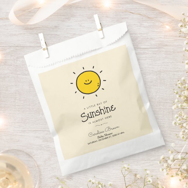 Sacolinha Boho Little Ray Of Sunshine Chá de fraldas (Cortado)