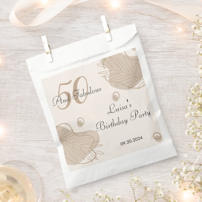 Sacolinha Boho Moderno Folha de Todos os Anos Aniversário (Cortado)