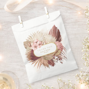 Sacolinha Boho Oasis Casamento Floral Obrigado V2 ID959