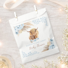 Sacolinha Boho Santa Vaca Azul Pampas Chá de fraldas