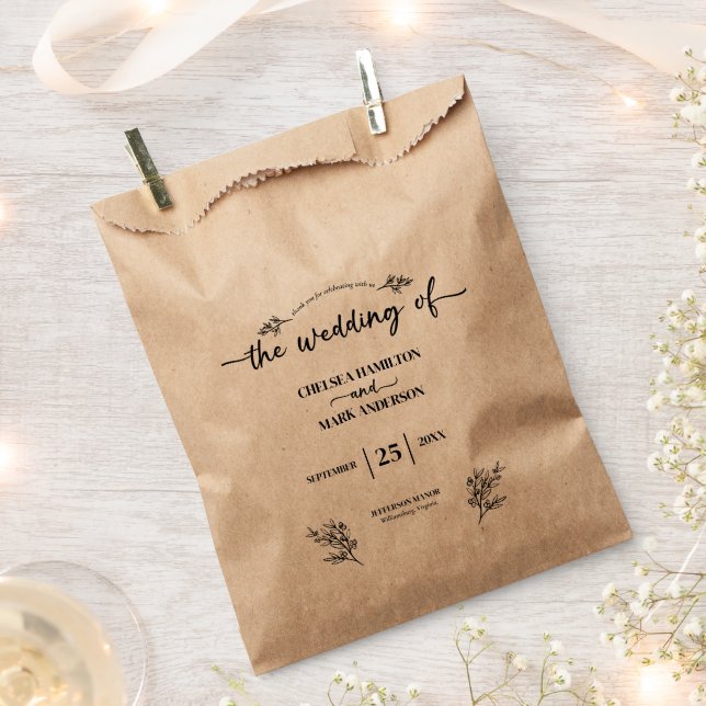 Sacolinha Boho Trendy Script Wedding (Cortado)