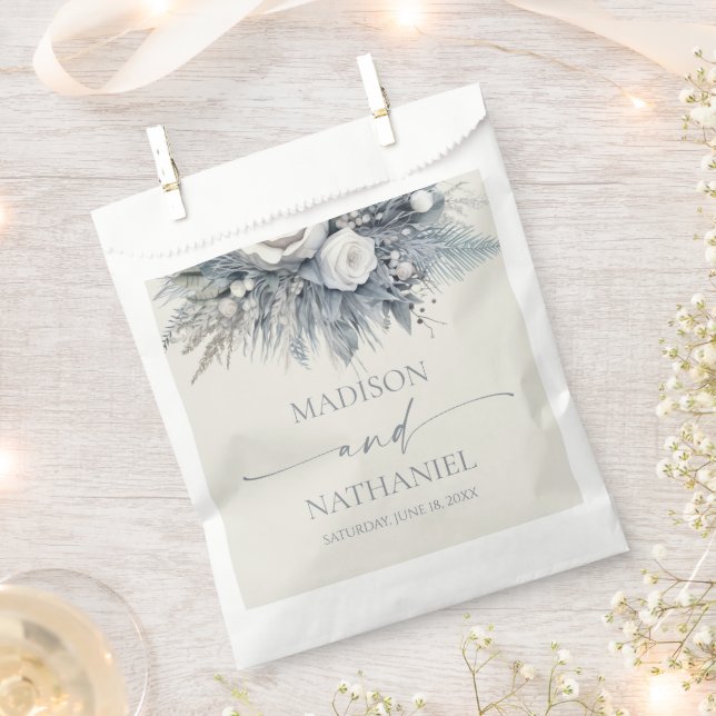 Sacolinha Boho White Rose Floral Flower Garden Casamento (Cortado)