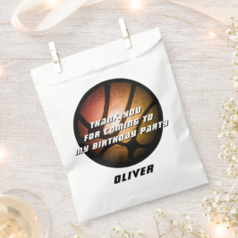 Sacolinha Bola de Basquete Laranja Metálico Aniversário Obri