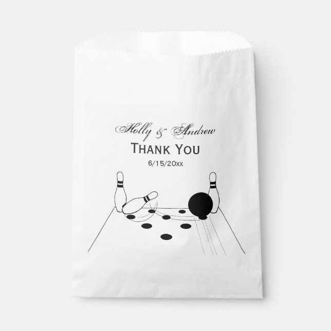 Sacolinha Bola de boliche desportiva e alfinetes (Frente)