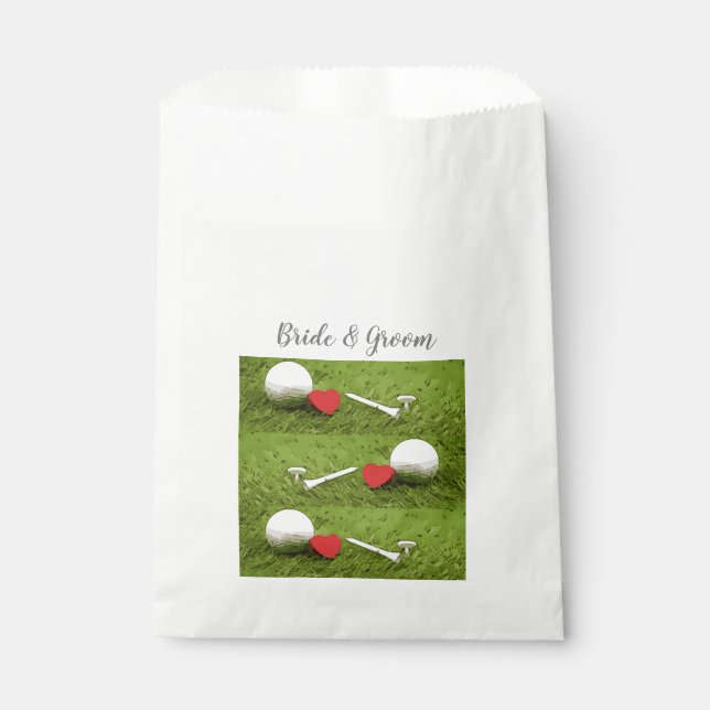 Sacolinha Bola de golfe e lágrima com amor para o casamento  (Frente)