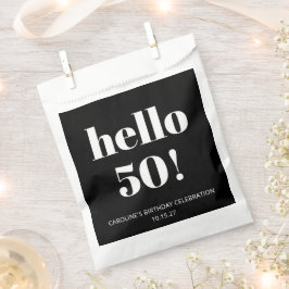 Sacolinha Bold Black White Modern Chic 50ª Festa de aniversá