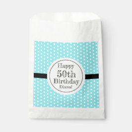 Sacolinha Bolinhas Azuis E Brancas 50º Aniversário