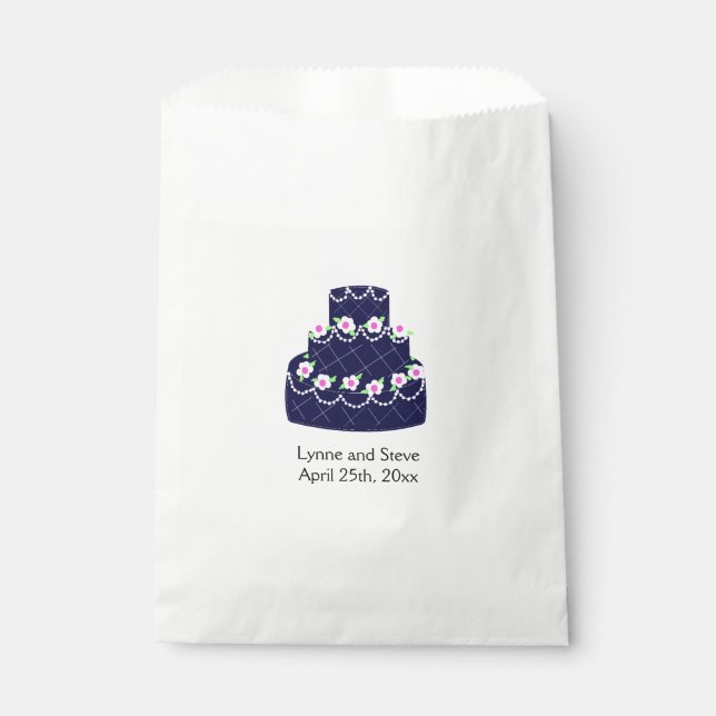 Sacolinha Bolo de Casamento Azul Marinho (Frente)