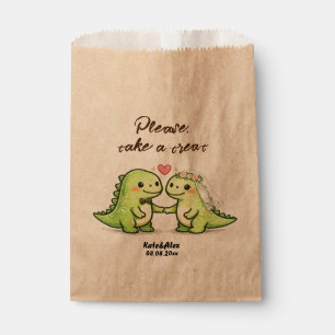 Sacolinha Bolo de Casamento de Casal de Dinossauro Fofo