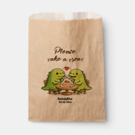 Sacolinha Bolo de Casamento de Casal de Dinossauros Fofos