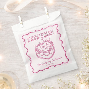 Sacolinha Bolo de Cereja Coquette Coração Retro Rosa Galenti