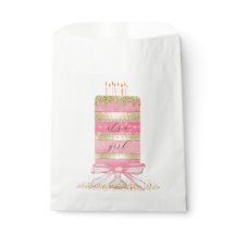 Bolo rosa "é uma garota" com Arco