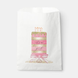 Sacolinha Bolo rosa "é uma garota" com Arco