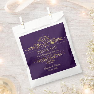 Sacolinha Bolsa de bondade de casamento com ouro elegante ro