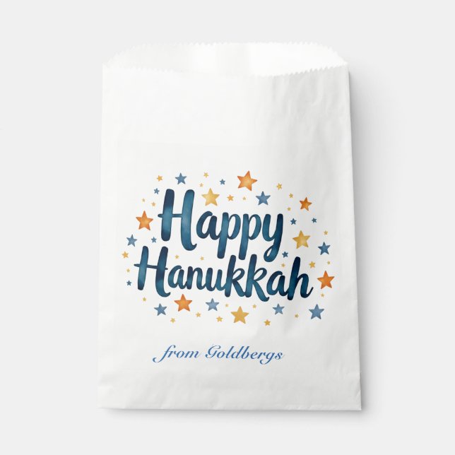 Sacolinha 🕎 Bolsa de Favor de Hanukkah Feliz  (Frente)