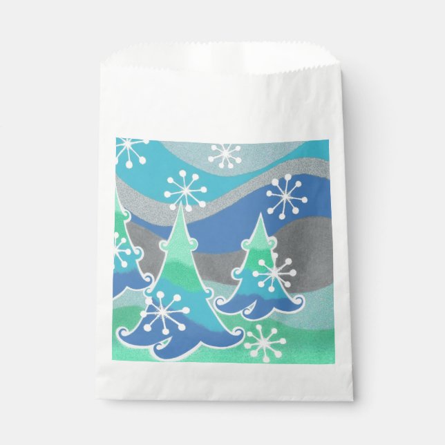 Sacolinha Bolsa de favores das árvores de inverno (Frente)