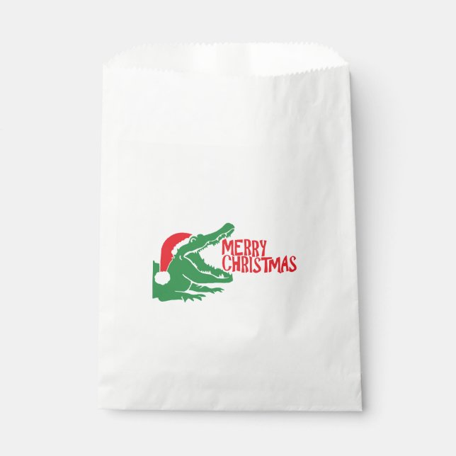 Sacolinha Bolsa de favores de natal de Alligator (Frente)