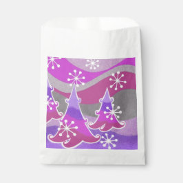 Sacolinha Bolsa de favores roxas das árvores de inverno