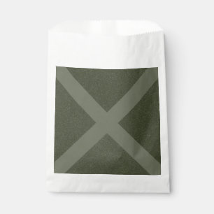 Sacolinha Bolsa de Favorito com Padrão X em Verde Musgo