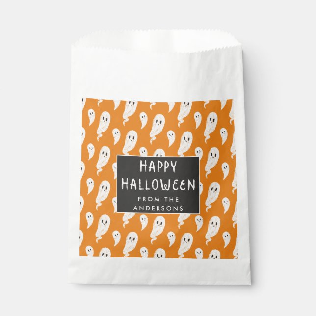 Sacolinha Bolsa de presentes de festa Feliz Halloween (Frente)