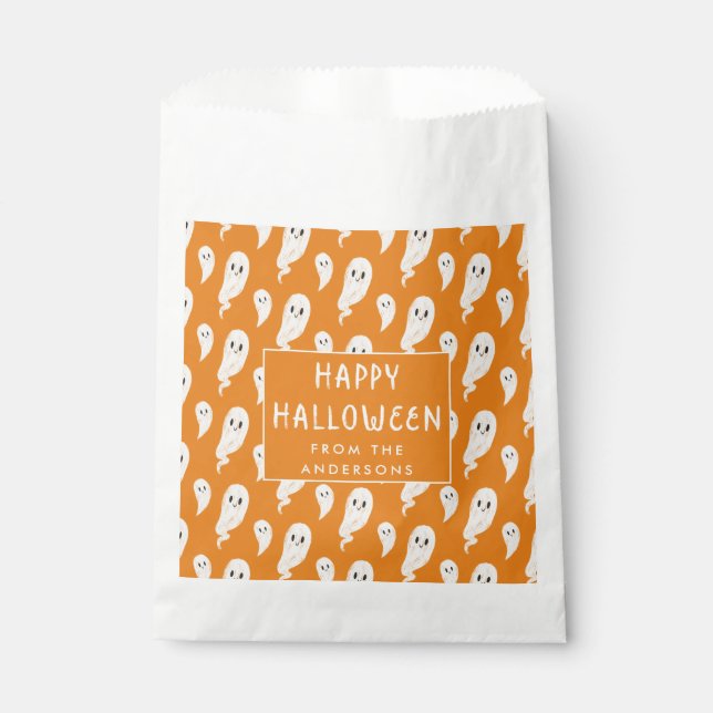 Sacolinha Bolsa de presentes de festa Feliz Halloween (Frente)