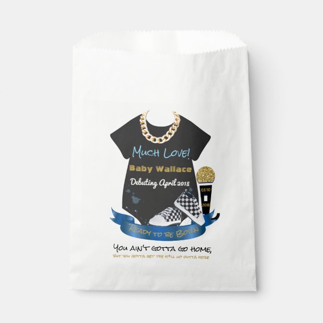 Sacolinha bolsas a favor do Partido Chá de fraldas Príncipe  (Frente)