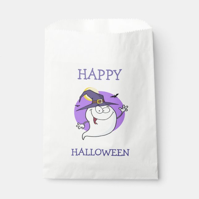 Sacolinha Bolsas de Favor Branco do Halloween/Ghost (Frente)