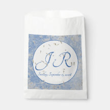 Bolsas De Favor De Casamento De Cinza Azul