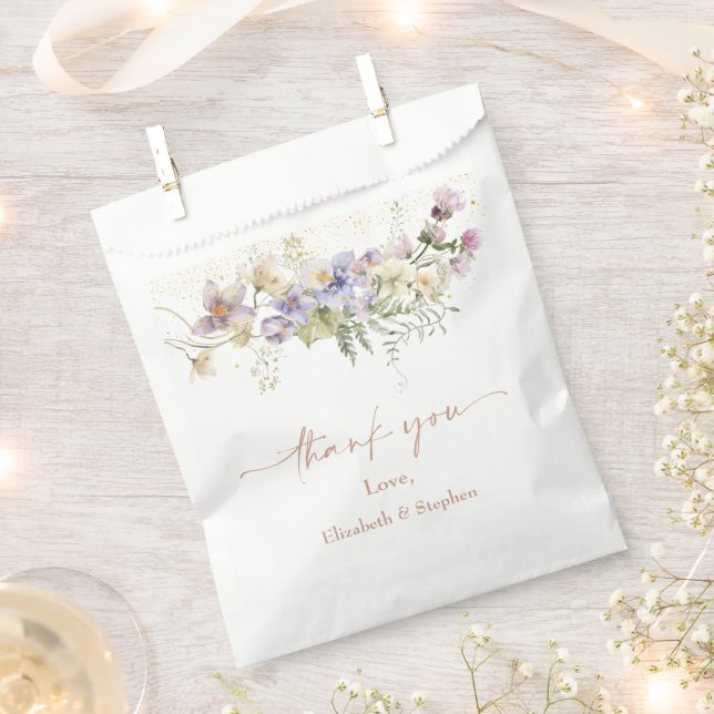 Sacolinha Bolsas De Favor De Casamento Floral De Aquarela El (Cortado)
