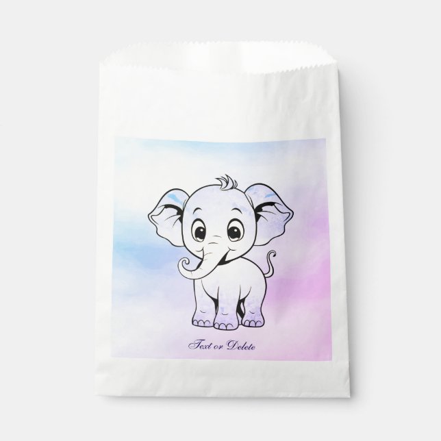 Sacolinha Bolsas de Favor de Elefante Bonito (Frente)