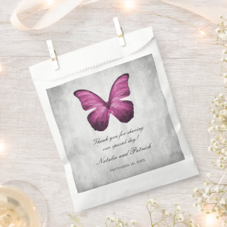 Sacolinha Bolsas De Favor Do Casamento Da Borboleta Magenta
