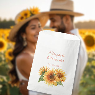 Sacolinha Bolsas de Favor do Casamento de Girassol