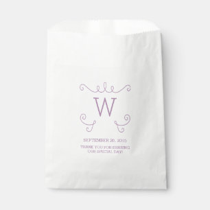 Sacolinha Bolsas De Favor Do Monograma De Farinha Roxo